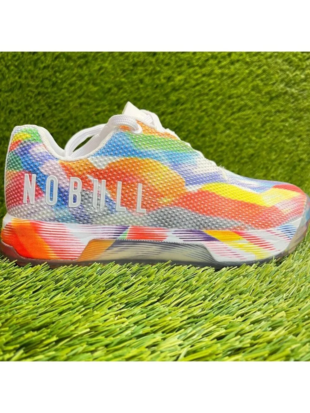 Nobull Outwork Edge Womens Size 7 White Orange Training Shoes Sneakers